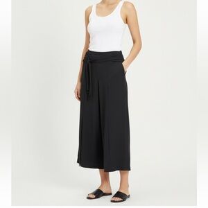 JS Boutique Palazzo Pants Womens Size 8 Black Wide Leg Flowy Crepe High Waisted‎